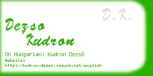 dezso kudron business card