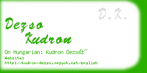 dezso kudron business card